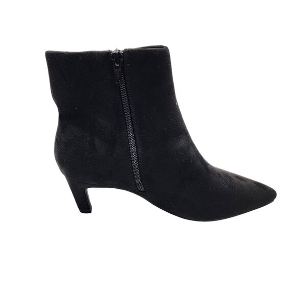 Universal Thread Black Suede Pointed Toe Ankle Boots With Kitten Heel Size 8 - Picture 5 of 10